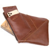 Плечевая кожаная сумка GRANDE PELLE коричневая (GP0358brown)